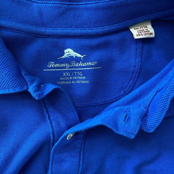 Men’s Tommy Bahama Navy Cotton Polo - XXL - Picture 3 of 3